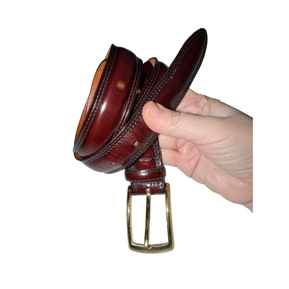 Grant Thomas oxblood red leather belt men’s 40 made in America brass buckle